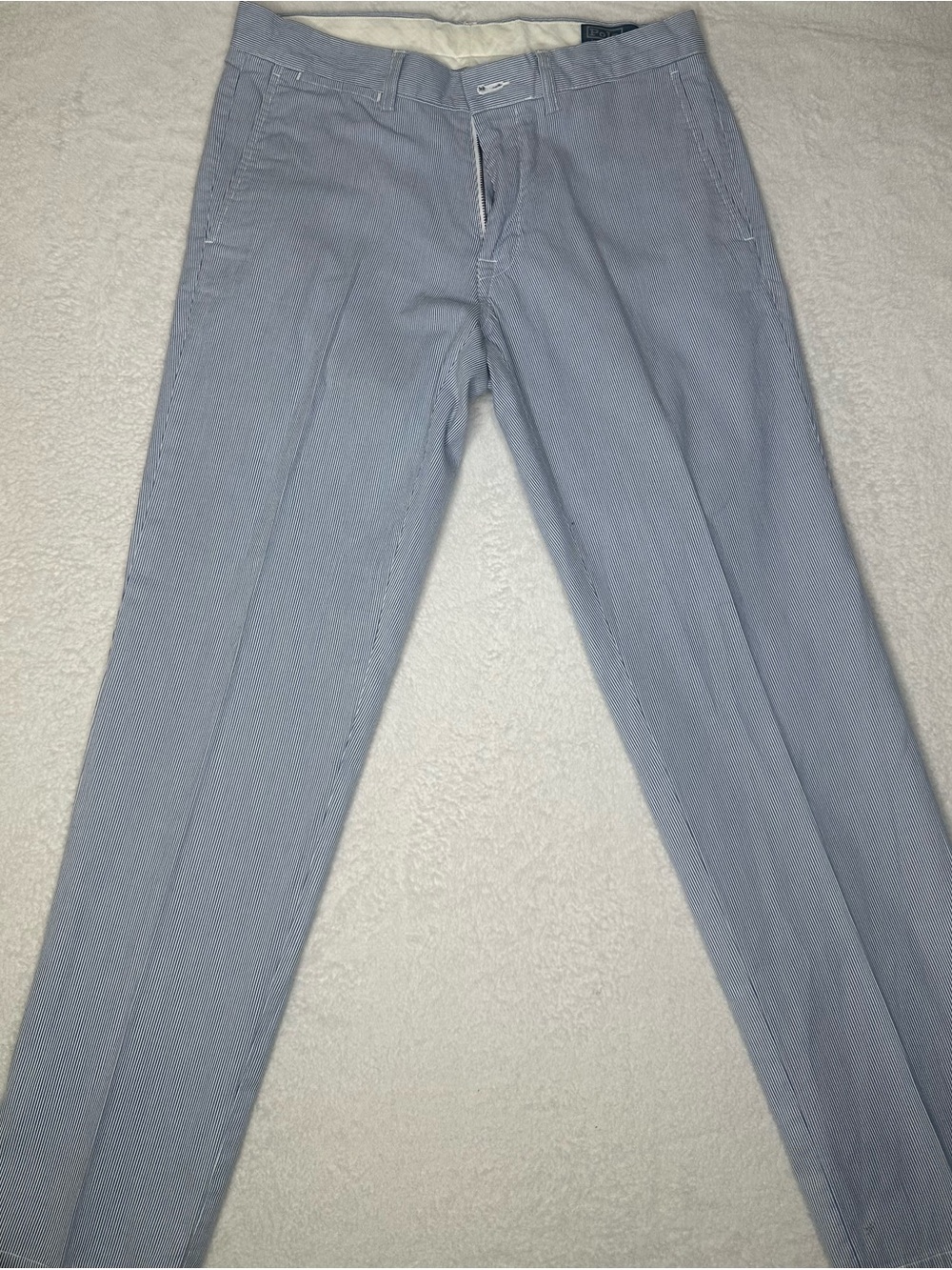 Polo Ralph Lauren Men’s 32x30 Blue White Striped Seersucker Pants Preppy